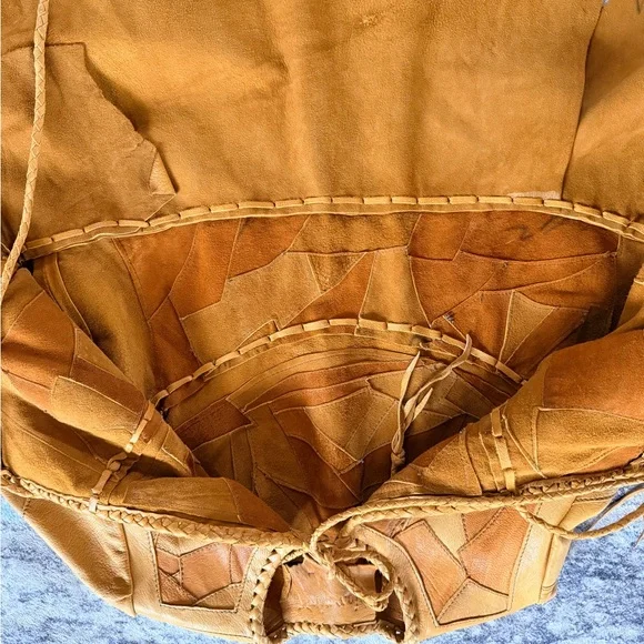 Vintage 1970s PATCHWORK LEATHER Artisan Made / Festival / Boho Style - Picture 11 of 16